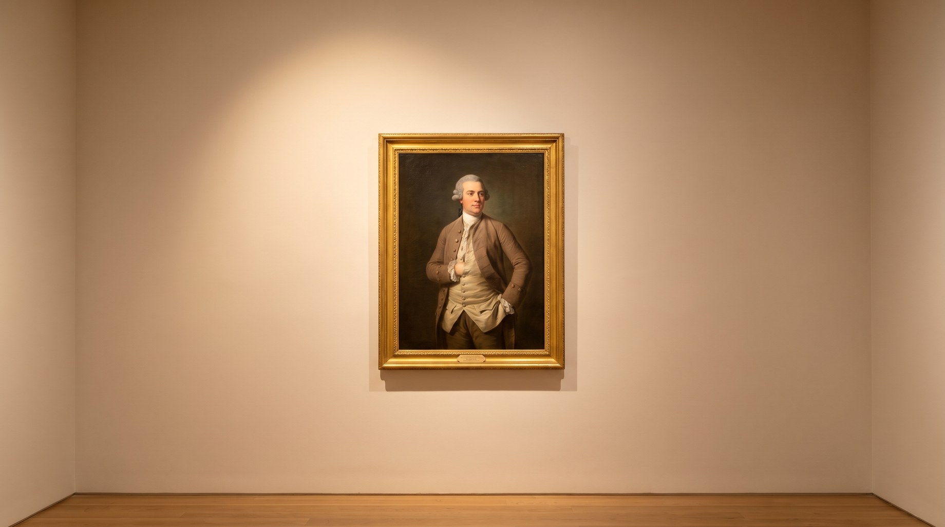 Augmented artwork viewed through a phone in a gallery